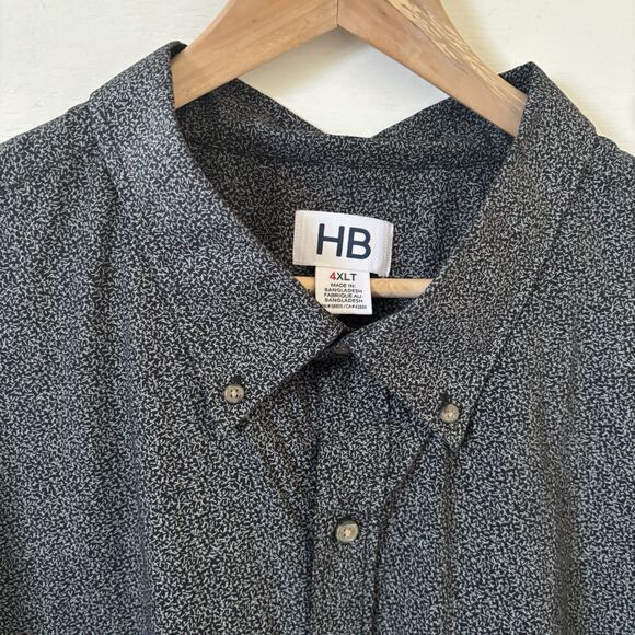 HB‎ Harbor Bay Men Button Shirt Size 4XLT Long Sleeve Abstract Office Prep City - Picture 6 of 11